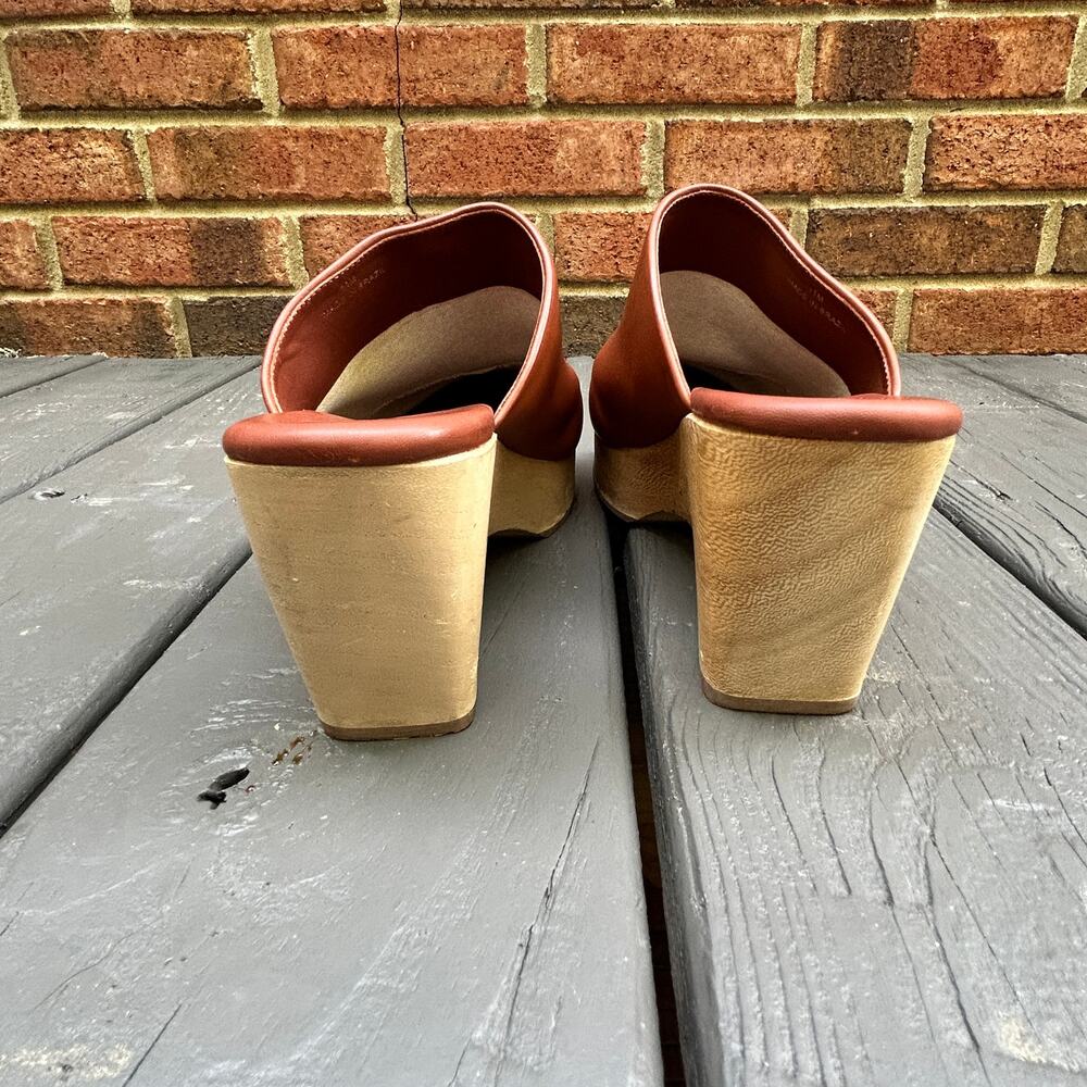 Everlane The Clog Cognac Brown Wood Heel Leather Size 11 - Picture 5 of 12